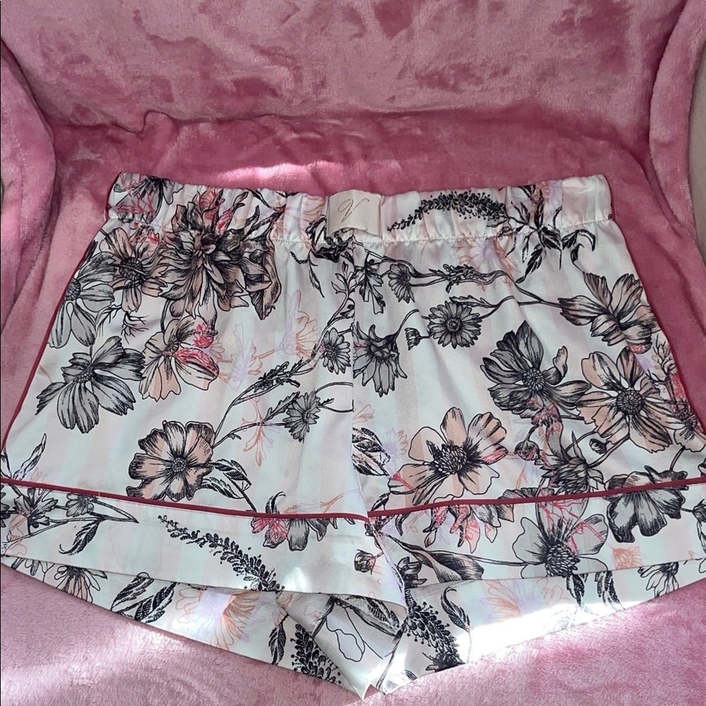 Victoria Secret Floral Print Satin Sleep Shorts